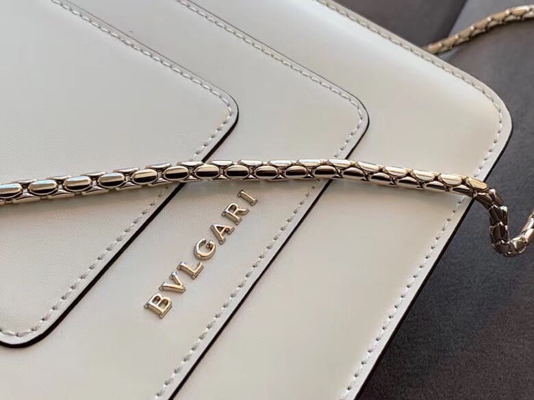 Bvlgari Serpenti Forever Small Bag In White Calfskin