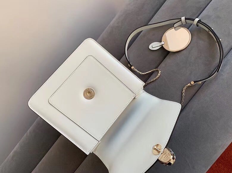 Bvlgari Serpenti Forever Small Bag In White Calfskin