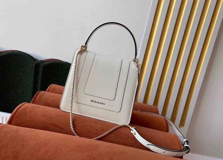 Bvlgari Serpenti Forever Small Bag In White Calfskin