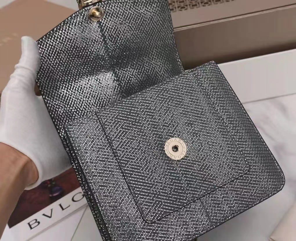 Bvlgari Serpenti Forever Small Bag In Grey Karung Leather