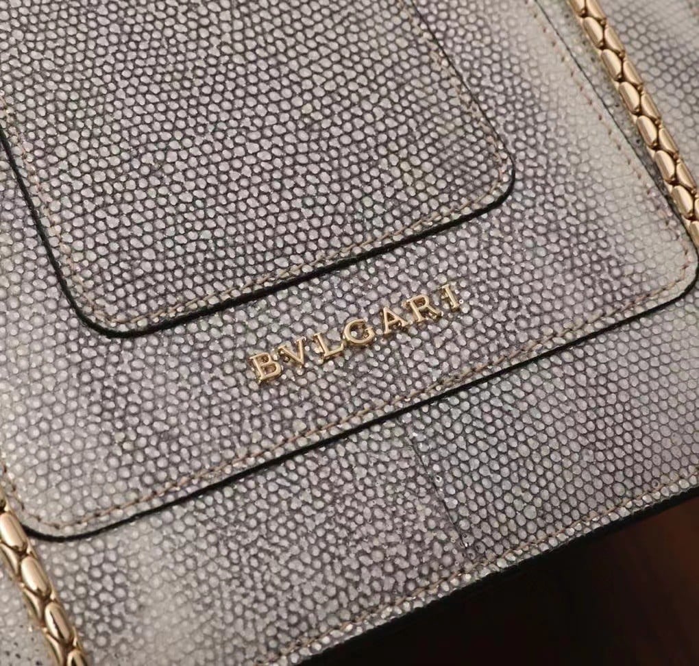 Bvlgari Serpenti Forever Small Bag In Gray Karung Leather