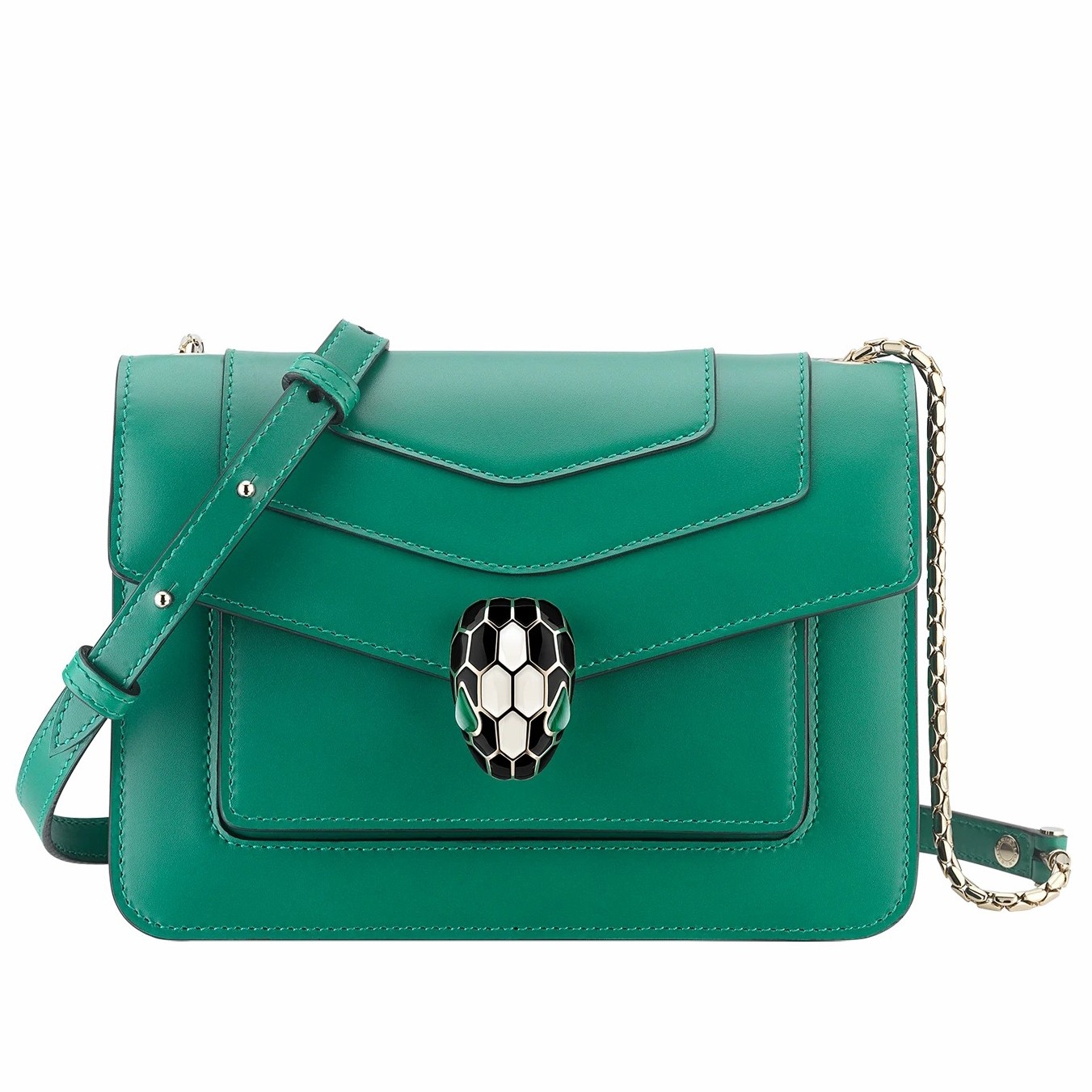 Bvlgari Serpenti Forever Small Crossbody Bag In Green Calfskin