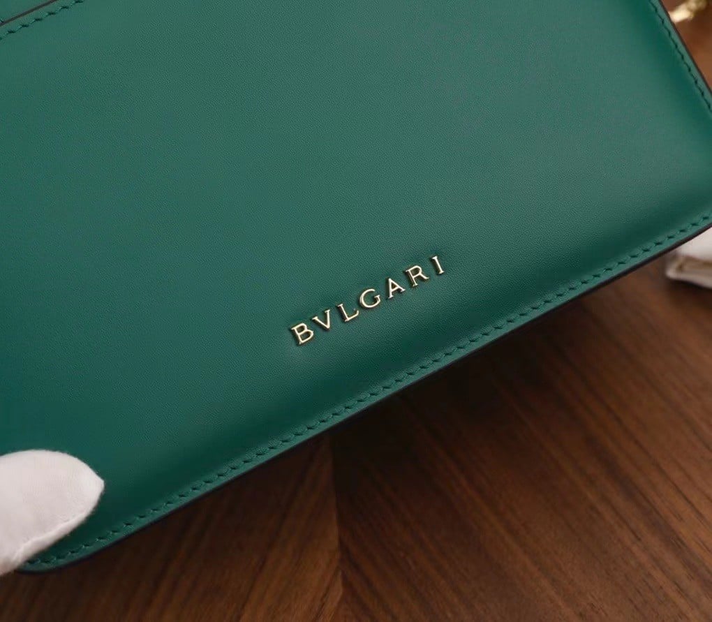 Bvlgari Serpenti Forever Small Crossbody Bag In Green Calfskin