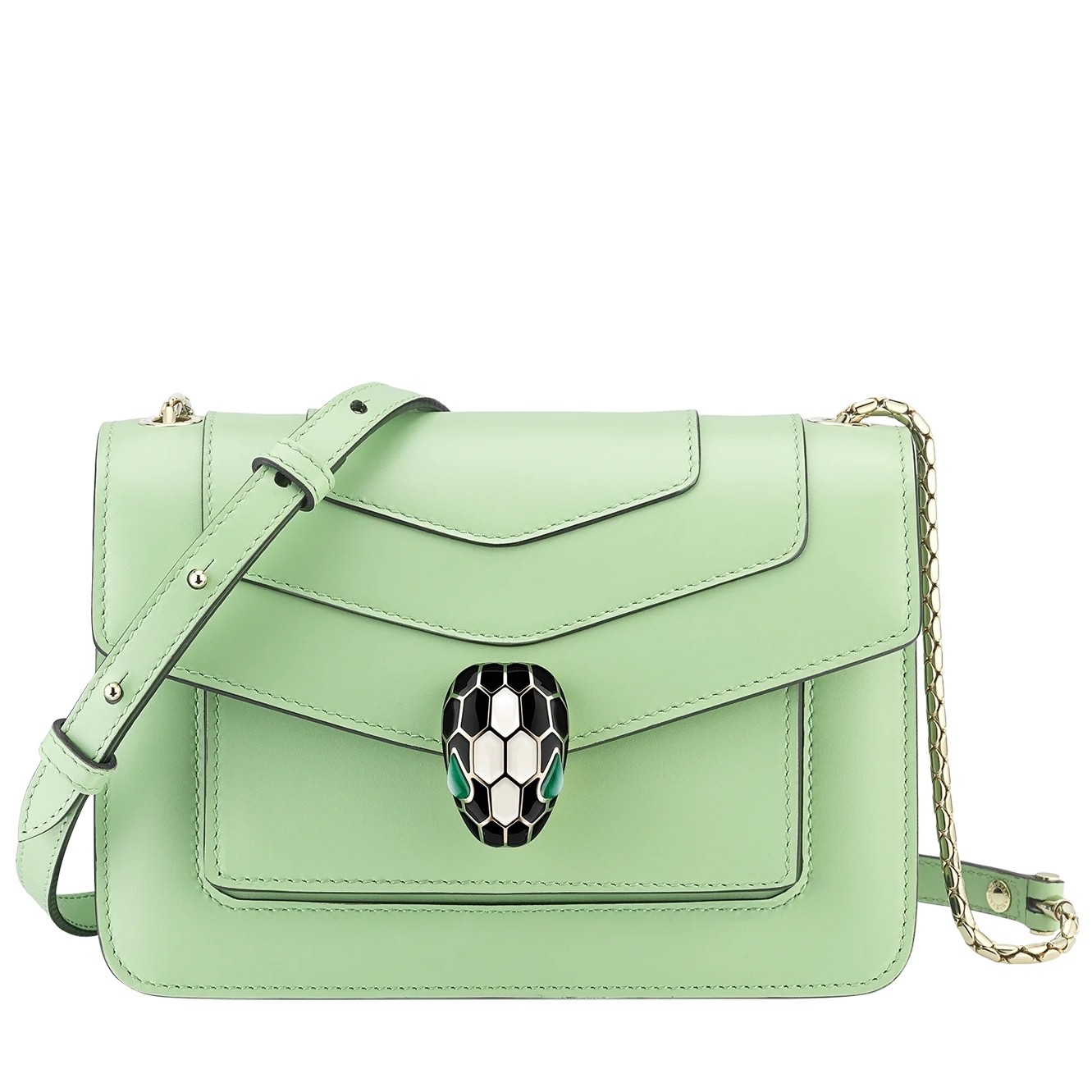 Bvlgari Serpenti Forever Small Crossbody Bag In Mint Calfskin