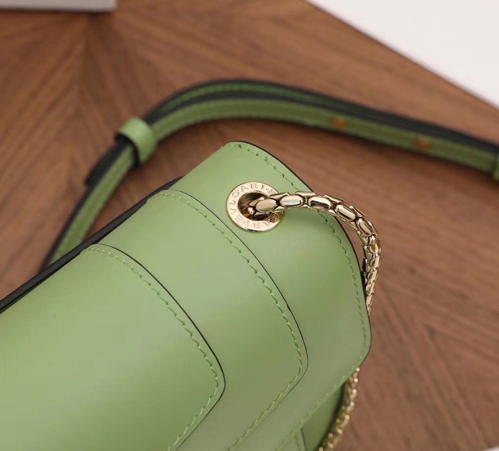 Bvlgari Serpenti Forever Small Crossbody Bag In Mint Calfskin