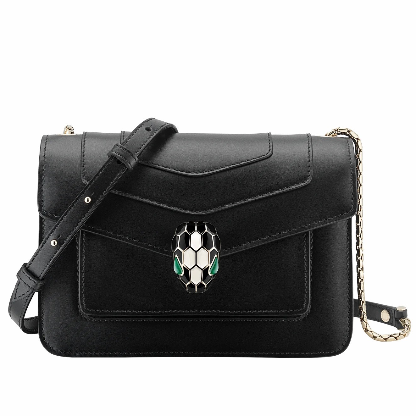 Bvlgari Serpenti Forever Small Crossbody Bag In Black Calfskin