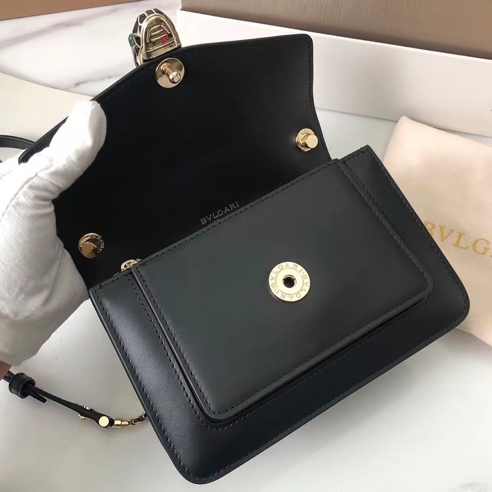 Bvlgari Serpenti Forever Small Crossbody Bag In Black Calfskin