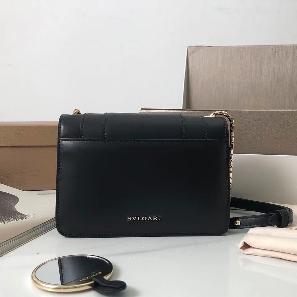 Bvlgari Serpenti Forever Small Crossbody Bag In Black Calfskin