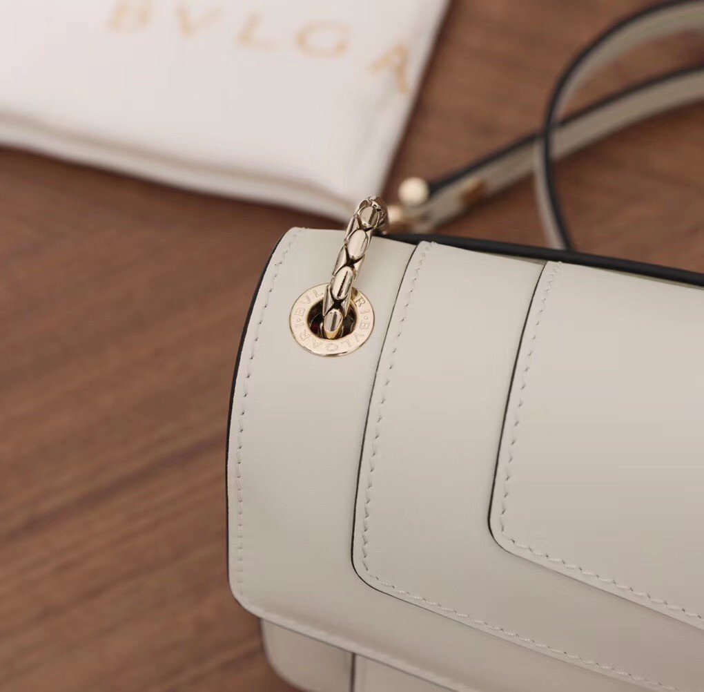 Bvlgari Serpenti Forever Small Crossbody Bag In White Calfskin