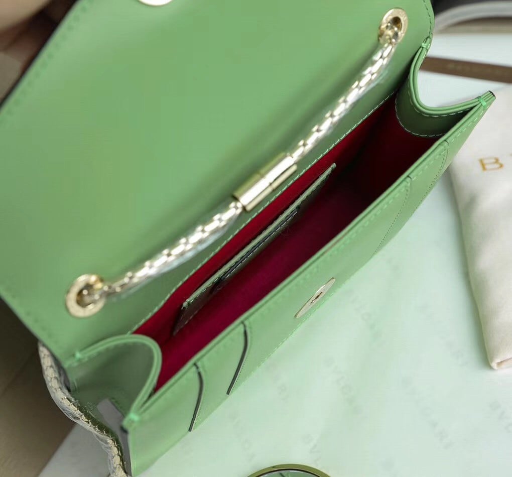 Bvlgari Serpenti Forever Small Crossbody Bag In Mint Leather