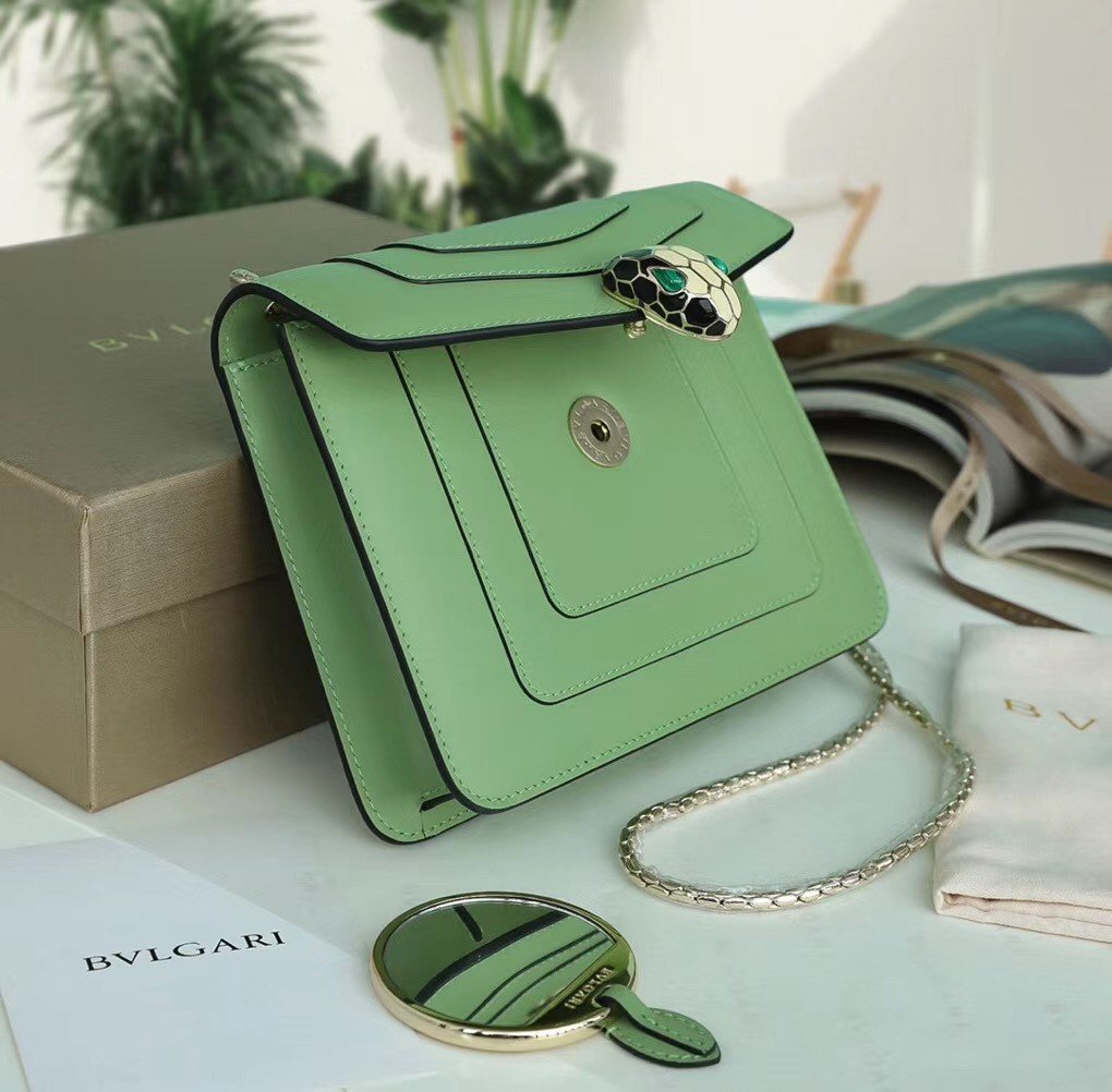 Bvlgari Serpenti Forever Small Crossbody Bag In Mint Leather