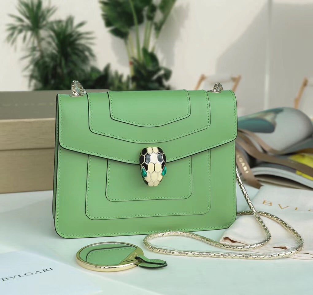 Bvlgari Serpenti Forever Small Crossbody Bag In Mint Leather