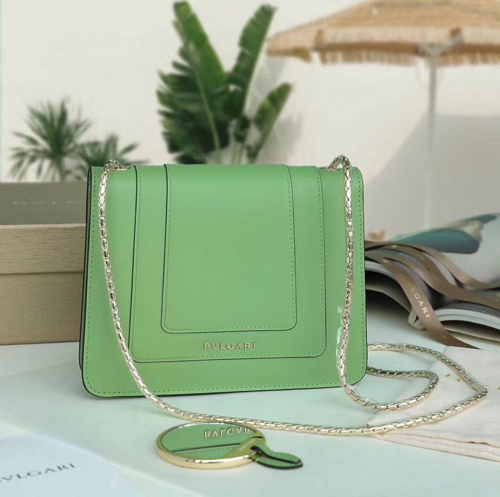 Bvlgari Serpenti Forever Small Crossbody Bag In Mint Leather