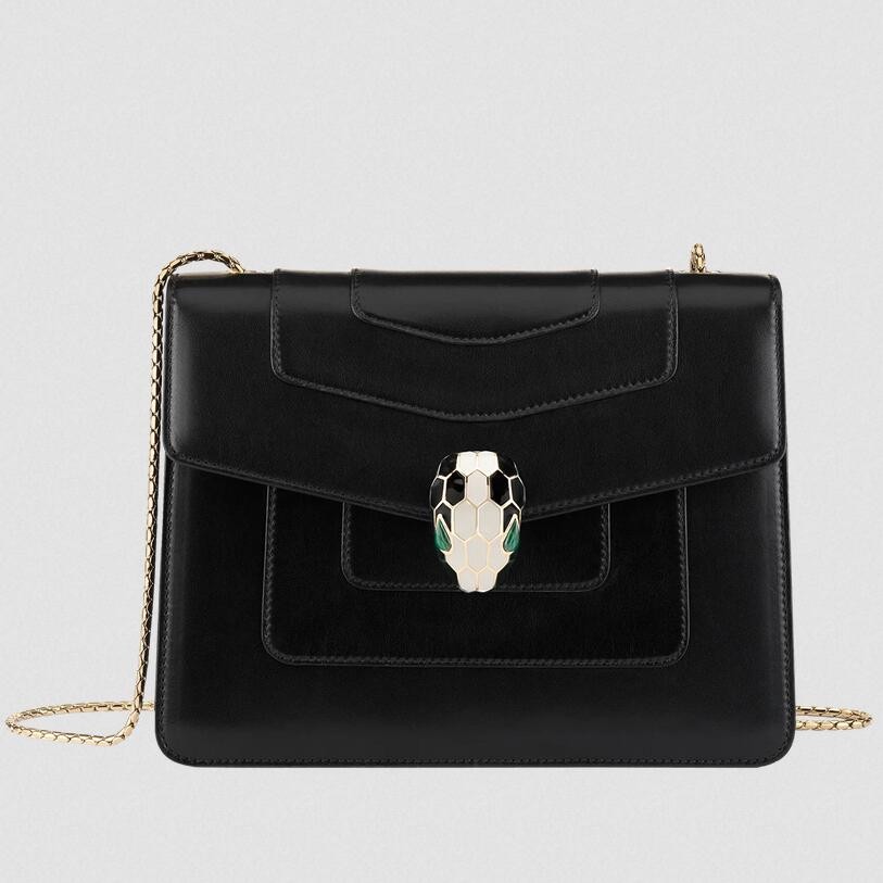 Bvlgari Serpenti Forever Small Crossbody Bag In Black Leather