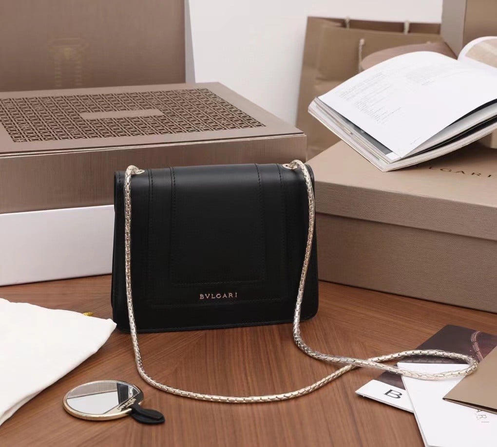 Bvlgari Serpenti Forever Small Crossbody Bag In Black Leather