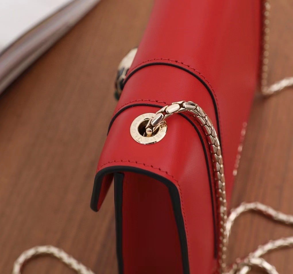 Bvlgari Serpenti Forever Small Crossbody Bag In Red Leather