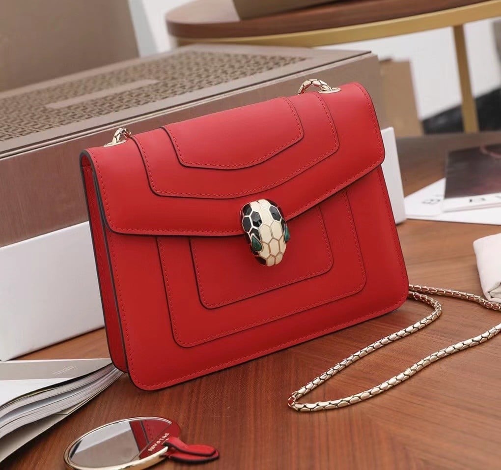 Bvlgari Serpenti Forever Small Crossbody Bag In Red Leather