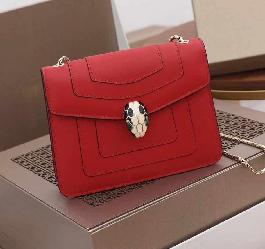 Bvlgari Serpenti Forever Small Crossbody Bag In Red Leather