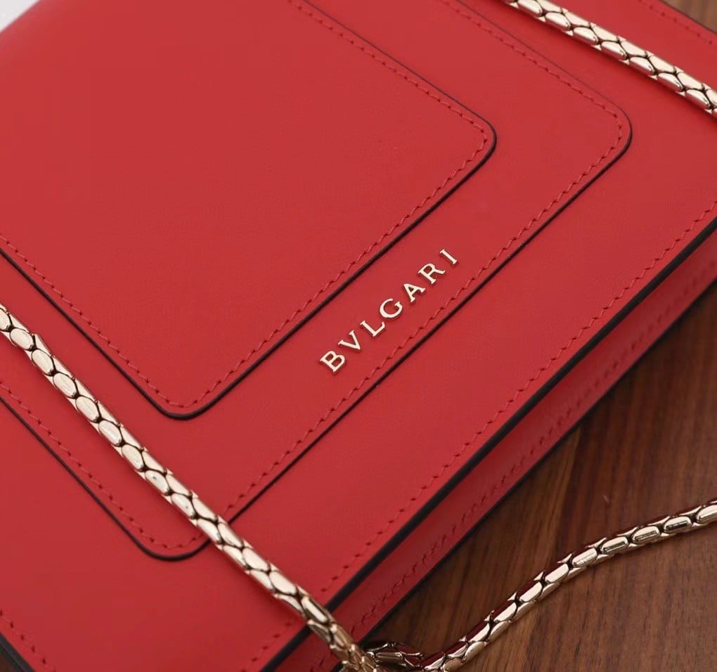 Bvlgari Serpenti Forever Small Crossbody Bag In Red Leather