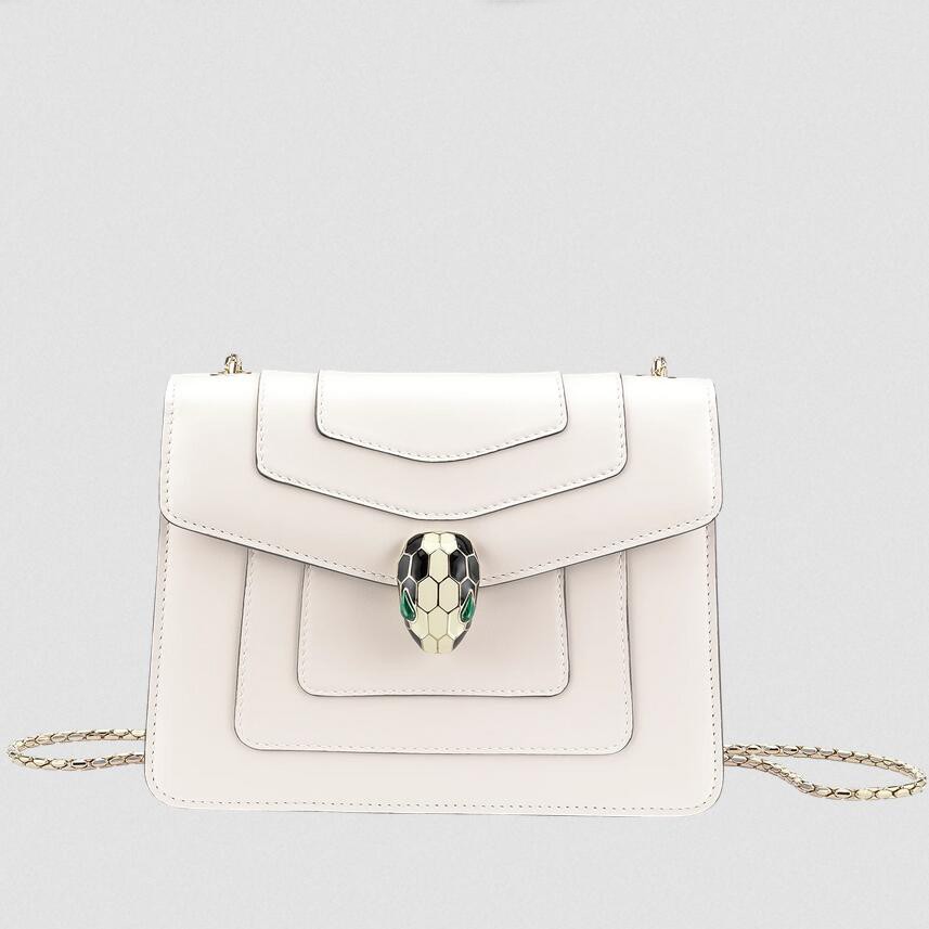 Bvlgari Serpenti Forever Small Crossbody Bag In White Leather