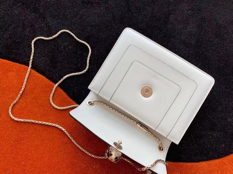 Bvlgari Serpenti Forever Small Crossbody Bag In White Leather