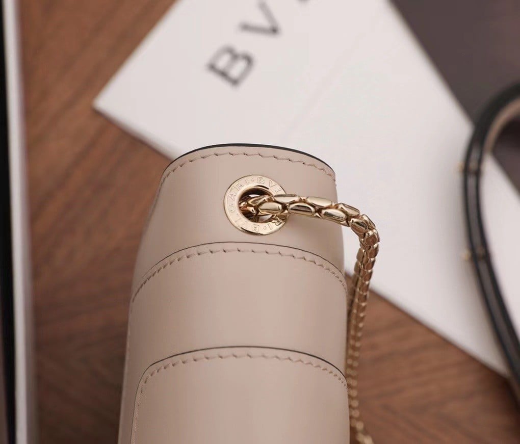 Bvlgari Serpenti Forever Small Cross-body Bag In Beige Calfskin