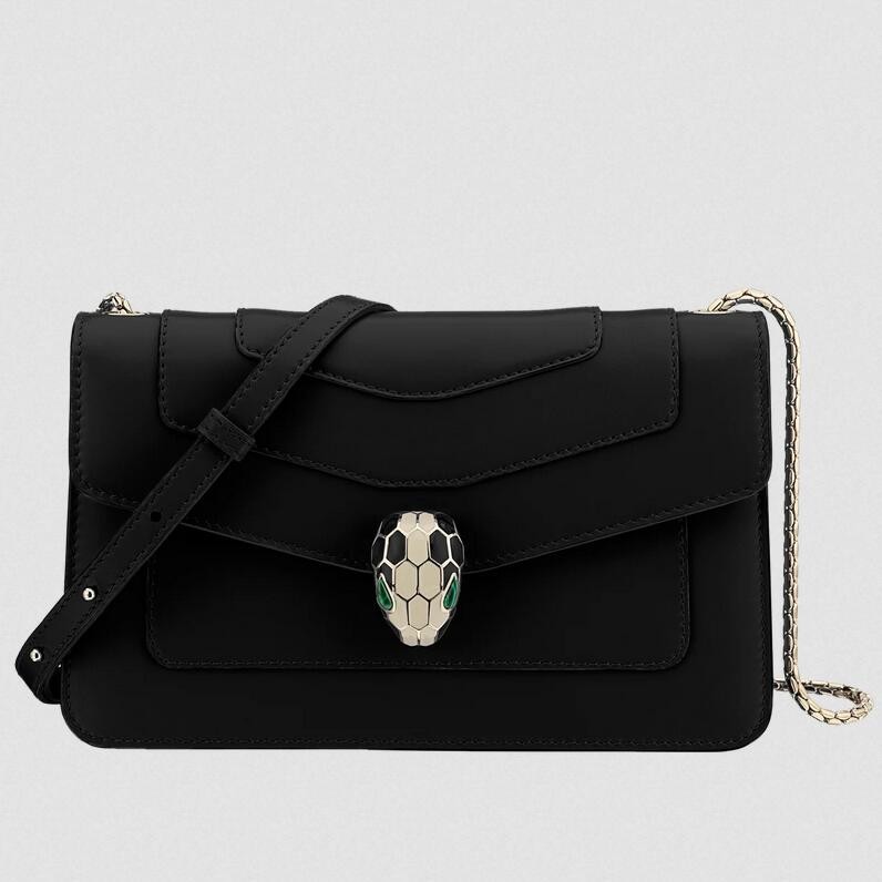 Bvlgari Serpenti Forever Small Cross-body Bag In Black Calfskin