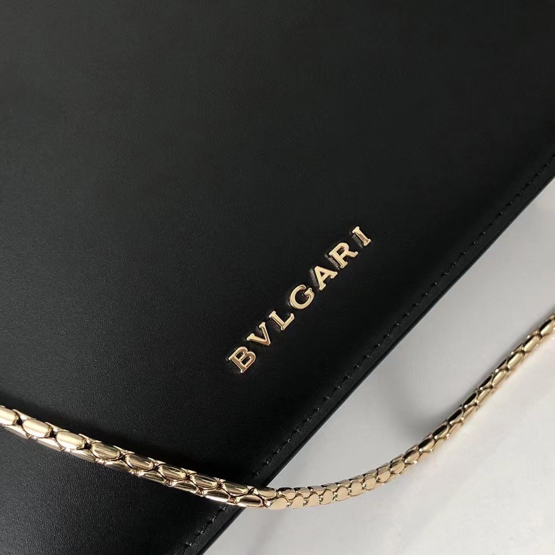 Bvlgari Serpenti Forever Medium Shoulder Bag In Black Calfskin