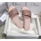 Dior Dway Slides In Pink Metallic Thread Embroidery and Strass