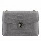 Bvlgari Serpenti Forever Large Shoulder Bag In Grey Karung Leather