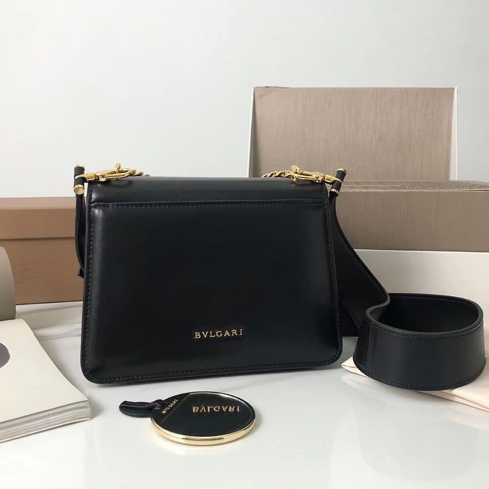 Bvlgari Serpenti Forever Small Crossbody Bag with Chain Black