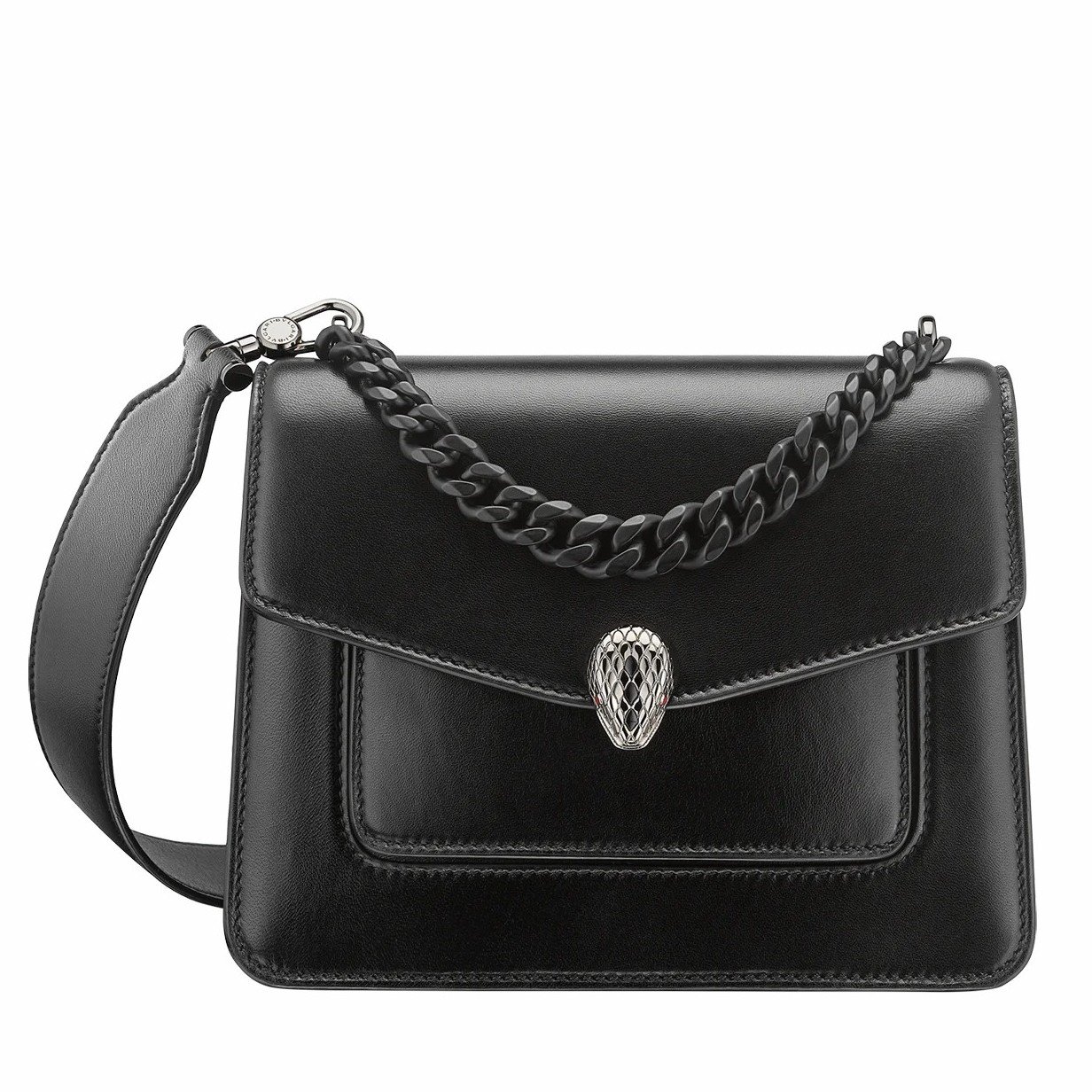 Bvlgari Serpenti Forever Small Crossbody Bag with Chain Noir