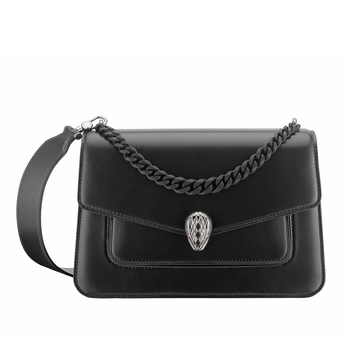 Bvlgari Serpenti Forever Medium Crossbody Bag with Chain Noir