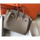 Hermes Birkin 35 Bag in Tourterelle Clemence Leather with GHW