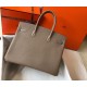 Hermes Birkin 35 Bag in Tourterelle Clemence Leather with GHW