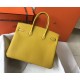 Hermes Birkin 35 Bag in Yellow Clemence Leather with GHW