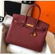 Hermes Birkin 35 Bag in Ruby Clemence Leather with GHW