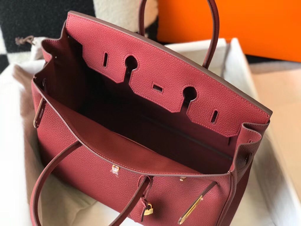 Hermes Birkin 35 Bag in Ruby Clemence Leather with GHW