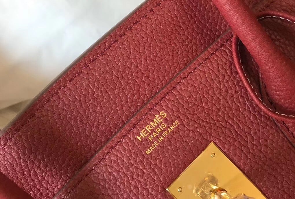 Hermes Birkin 35 Bag in Ruby Clemence Leather with GHW