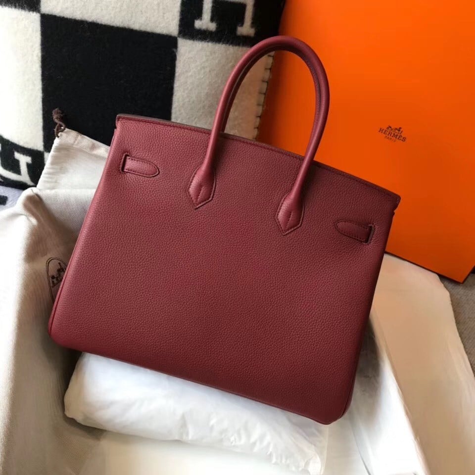 Hermes Birkin 35 Bag in Ruby Clemence Leather with GHW