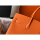 Hermes Birkin 35 Bag in Orange Clemence Leather with GHW