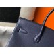 Hermes Birkin 35 Bag in Navy Blue Clemence Leather with GHW