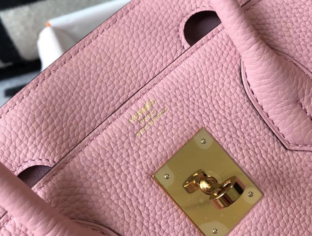 Hermes Birkin 35 Bag in Pink Clemence Leather with GHW