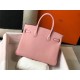 Hermes Birkin 35 Bag in Pink Clemence Leather with GHW