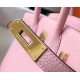 Hermes Birkin 35 Bag in Pink Clemence Leather with GHW