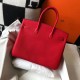 Hermes Birkin 35 Bag in Red Clemence Leather with GHW