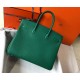 Hermes Birkin 35 Bag in Vert Vertigo Clemence Leather with GHW