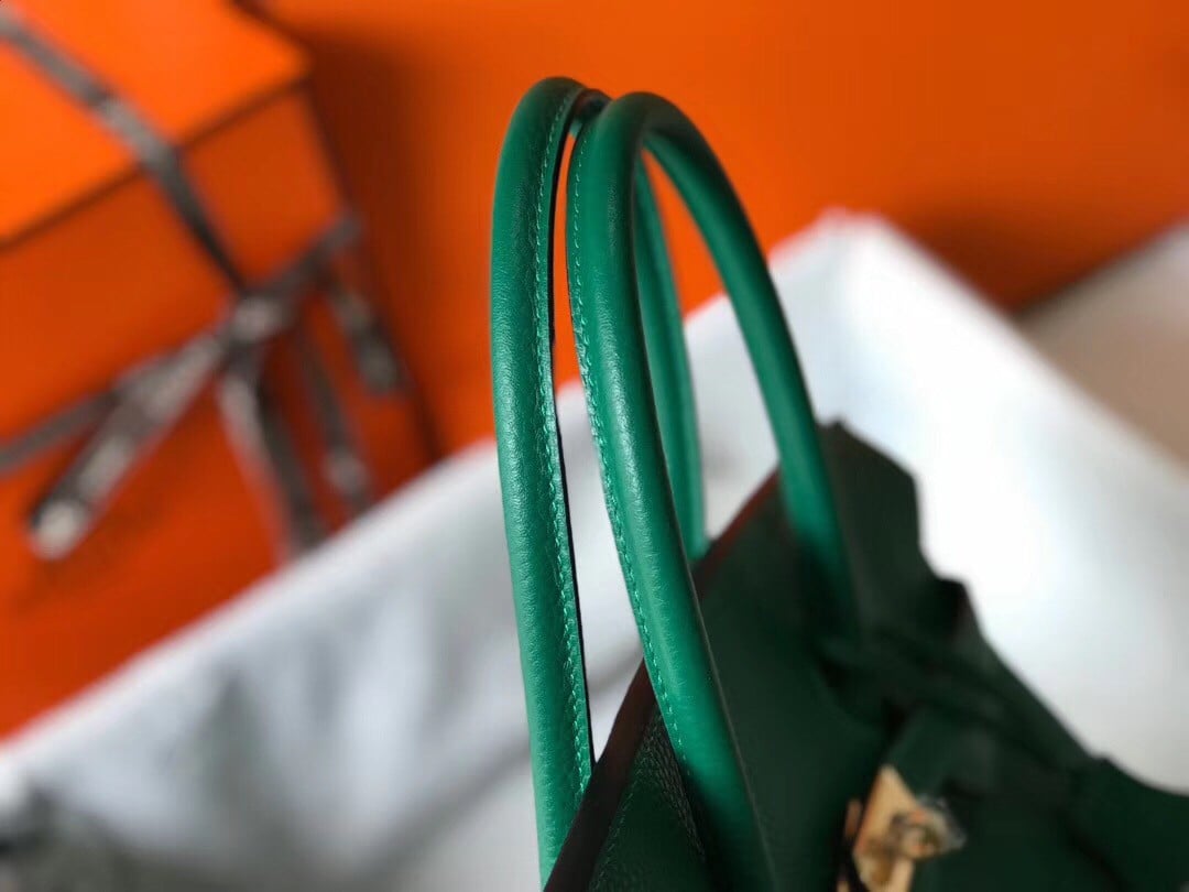 Hermes Birkin 35 Bag in Vert Vertigo Clemence Leather with GHW