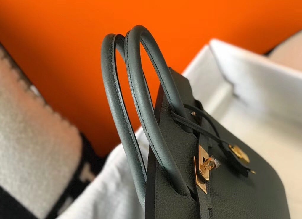 Hermes Birkin 35 Bag in Vert Amande Clemence Leather with GHW