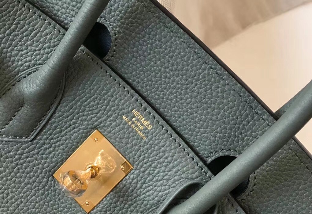 Hermes Birkin 35 Bag in Vert Amande Clemence Leather with GHW